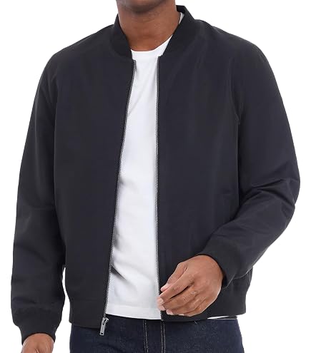 Amazon.com: Wilda Men's Black Bomber Cowhide Leather Jacket with